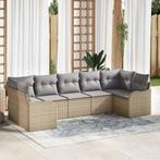vidaXL Tuinbank Set Beige poly rattan, Tuin en Terras, Verzenden, Nieuw