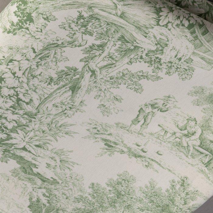 Splendido Toile de Jouy Verde - Meubelstof - 300 cm - 290 cm, Antiek en Kunst, Antiek | Tapijten, Tafelkleden en Textiel
