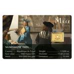 Tchad. 3000 Francs CFA 1/1000 Oz, Johannes Vermeer Paintings