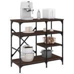 vidaXL Bakkersrek 90x40x84 cm bewerkt hout en metaal bruin, Verzenden, Nieuw