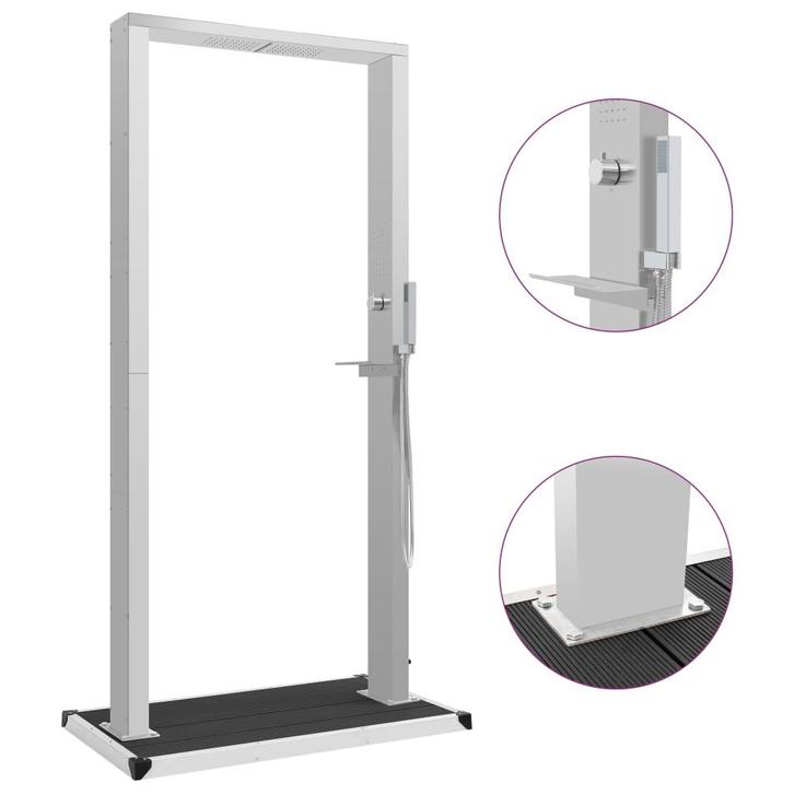 vidaXL Buitendouche met bak HKC roestvrij staal, Tuin en Terras, Zwembaden, Nieuw, Verzenden