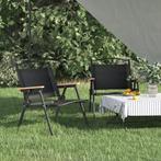 vidaXL Chaises de camping lot de 2 Noir 54x43x59 cm, Neuf, Verzenden