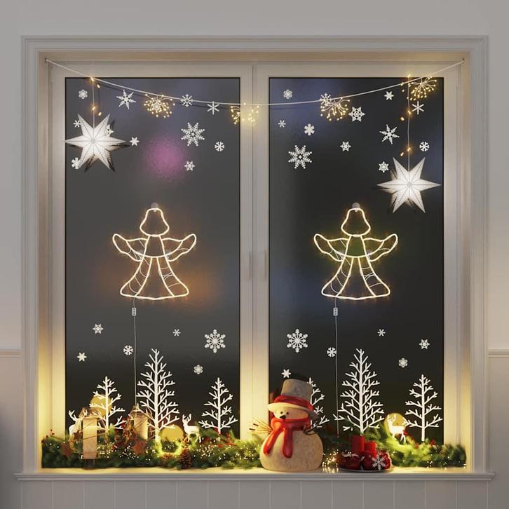 vidaXL Kerstverlichting engel silhouet 2 st 50 LEDs warm wit, Diversen, Kerst, Nieuw, Verzenden