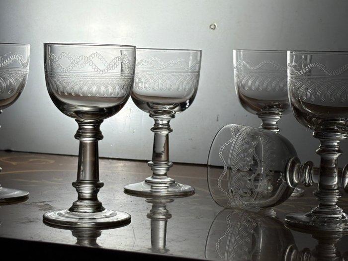 Val Saint Lambert, antieke glasses VSL Service Lothaire -, Antiquités & Art, Antiquités | Verre & Cristal