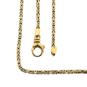 Gouden vierkante koningsschakel ketting | 61 cm beschikbaar voor biedingen