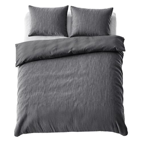 Dekbedovertrek Velvet Chique - Antraciet - 200 x 200/220 cm, Huis en Inrichting, Slaapkamer | Beddengoed, Grijs, Nieuw, Verzenden