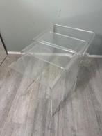 Set bijzettafels - plexiglas - Drie vintage gebogen