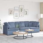 vidaXL Modulaire bank met kussens corduroy stof blauw, Verzenden, Nieuw