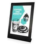 Menuhouder L-standaard A5 Staand Zwart, Verzenden