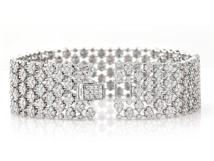 Armband - 14 karaat Witgoud - 8.52ct. tw. Diamant, Handtassen en Accessoires, Armbanden
