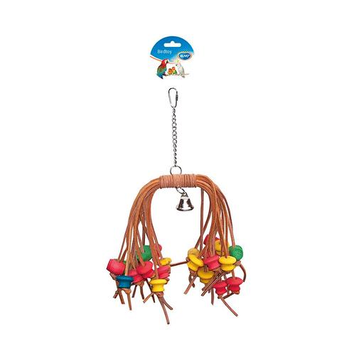 kleurrijke rasta met leder 38cm, Animaux & Accessoires, Oiseaux | Accessoires