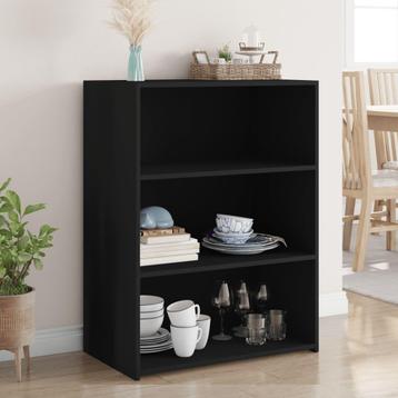 vidaXL Dressoir 70x41x93 cm bewerkt hout zwart, Huis en Inrichting, Kasten | Dressoirs, Verzenden, Nieuw