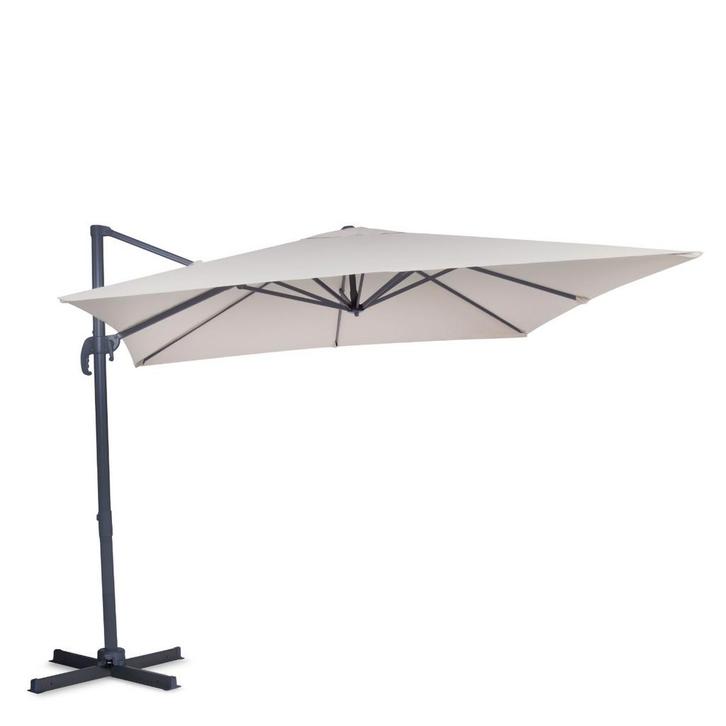 Parasol Pisogne 300x300cm – Zweefparasol | Beige, Tuin en Terras, Parasols, Nieuw, Verzenden
