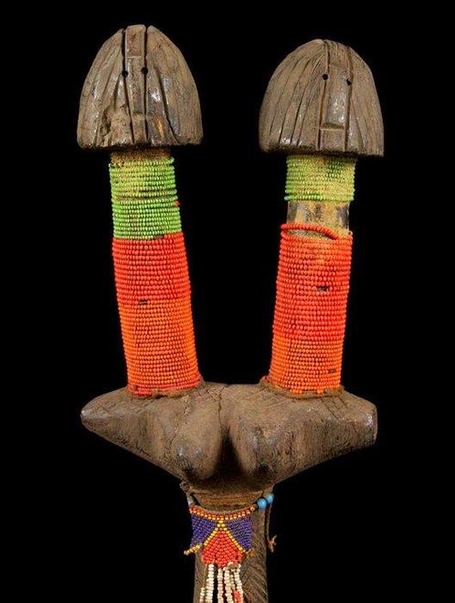 Tweelingfiguur-pop - Namchi - Kameroen, Antiek en Kunst, Kunst | Niet-Westerse kunst