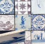 Tegel - Antieke tegels met een grote vis, soldaat met musket, Antiek en Kunst