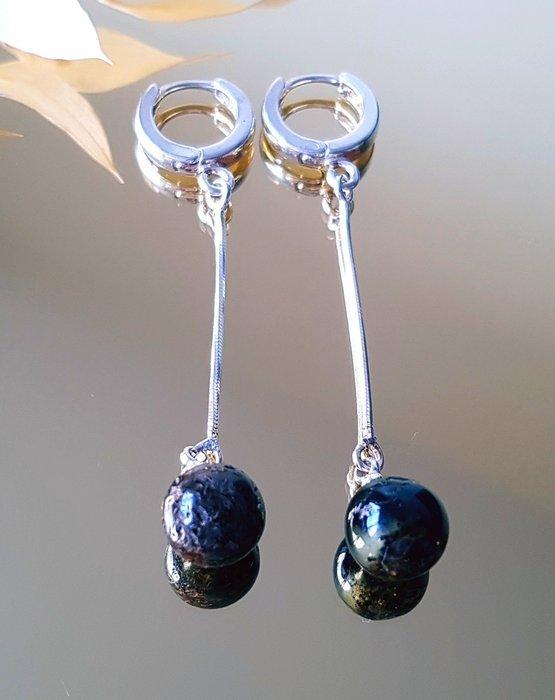 Boucles doreilles en ambre baltique naturel - argent -, Verzamelen, Mineralen en Fossielen