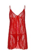 Sexy Lingerie Leg Avenue kanten slipdress met string rood, Verzenden