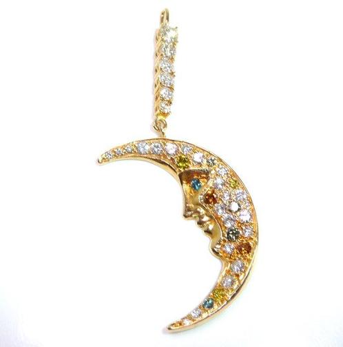 Hanger - 18 karaat Geel goud -  1.80ct. tw. Diamant, Handtassen en Accessoires, Antieke sieraden