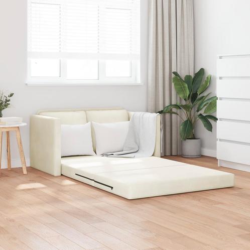 vidaXL Loveseat 2-Zits Crème Stof, Hout 2-Zits Zit Veel, Huis en Inrichting, Zetels | Zetels, Nieuw, Verzenden