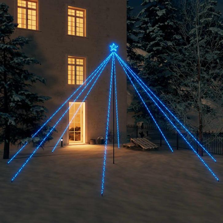 vidaXL LED-kerstboom binnen buiten 800 LEDs 5 m blauw, Diversen, Kerst, Nieuw, Verzenden