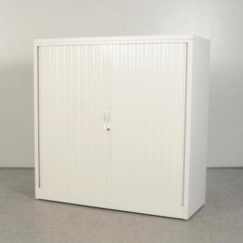 Roldeurkast TDS - Wit - 121 x 120 cm - Incl. 2 legborden, Huis en Inrichting, Kasten | Roldeurkasten en Archiefkasten, Gebruikt