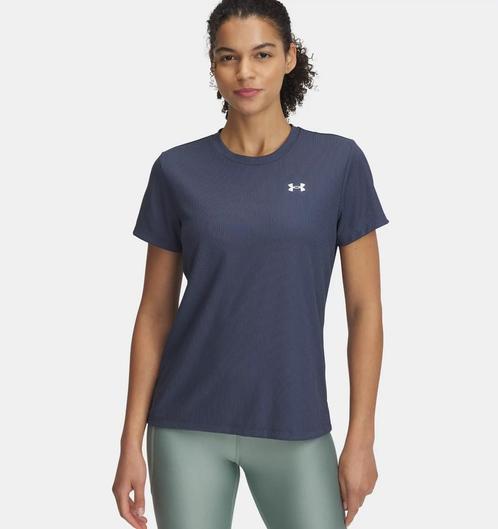 Under Armour Tech Rib Ssc-Gry - Maat SM, Kleding | Dames, Topjes, Grijs, Maat 38/40 (M), Nieuw, Korte mouw, Ophalen of Verzenden