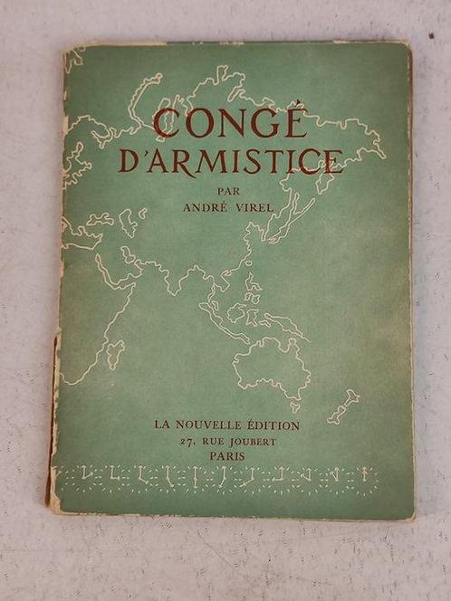 Signé; André Virel - Congé darmistice [Dessin original +, Antiek en Kunst, Antiek | Boeken en Manuscripten