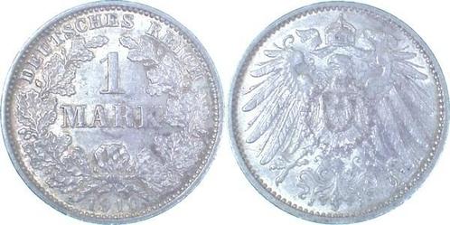 Duitsland 1 Mark 1910 J J 017 Kaiserreich zilver, Postzegels en Munten, Munten | Europa | Niet-Euromunten, België, Verzenden