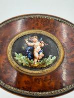 Boîte à bijoux - bois de noix de pamplemousse, porcelaine, Antiek en Kunst