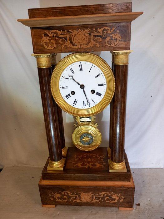 Horloge de bureau Style Empire Émail, Bois, Bronze -, Antiek en Kunst, Antiek | Klokken