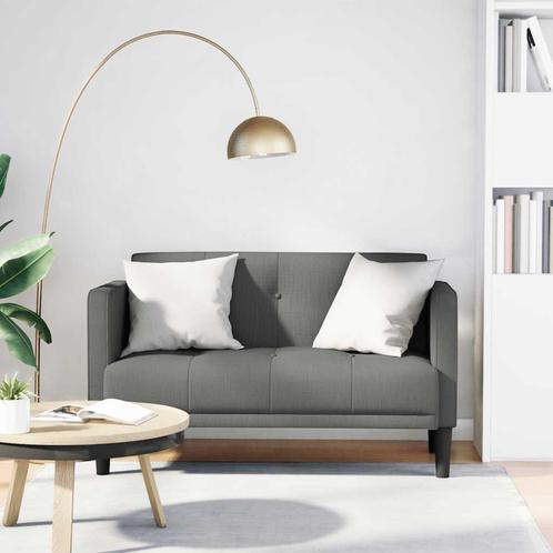 vidaXL Loveseat Bank Donkergrijs 111 cm Stof, Huis en Inrichting, Zetels | Zetels, Nieuw, Verzenden