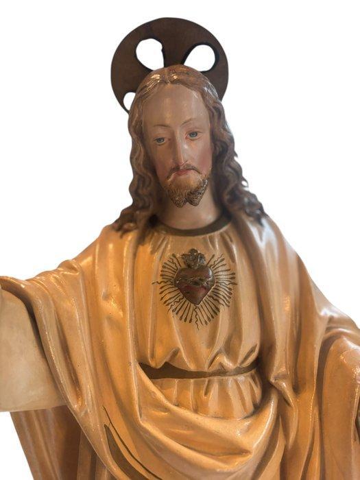 Beeld - Heilige hart Jezus - 66 cm - Antiek - Gips -, Antiek en Kunst, Antiek | Boeken en Manuscripten