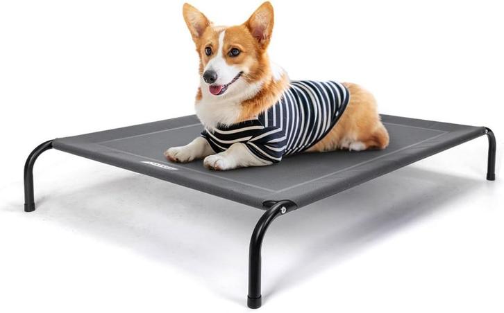 Hondenbed op pootjes – Grijs - 105x80 cm - Nobleza •, Dieren en Toebehoren, Overige Dieren-accessoires, Verzenden