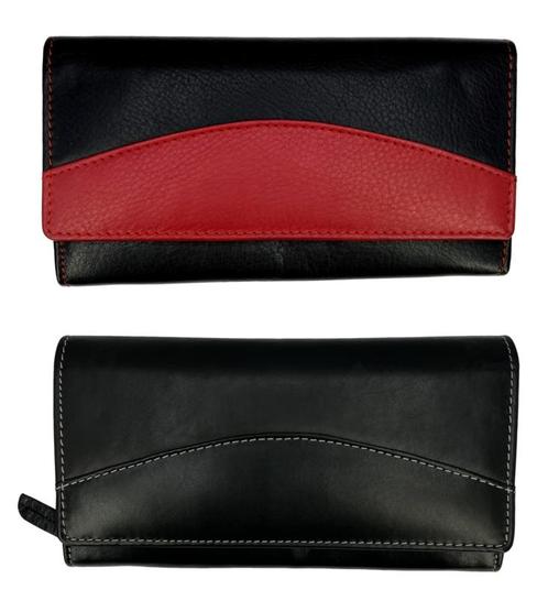 Leren portemonnee met overslag, merk Flores Lederwaren, Handtassen en Accessoires, Portemonnees, Verzenden