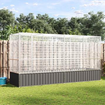vidaXL Volière met verlengstuk 418,5x107x212 m staal, Verzenden