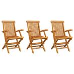 3x Massief Teakhouten Stoelen | Tweede Kansje | OP=OP!, Jardin & Terrasse, Chaises de jardin, Verzenden