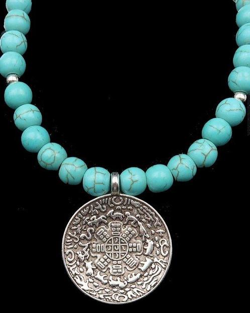 Boeddhistische collier - Melong - Howliet turquoise -, Antiek en Kunst, Antiek | Boeken en Manuscripten