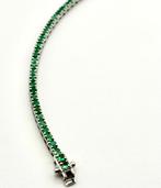 Tennis armband - 18 karaat Witgoud - 3.50ct. tw. Smaragd