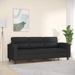 vidaXL Driezitsbank 180 cm microvezelstof zwart, Huis en Inrichting, Zetels | Zetels, Verzenden, Nieuw