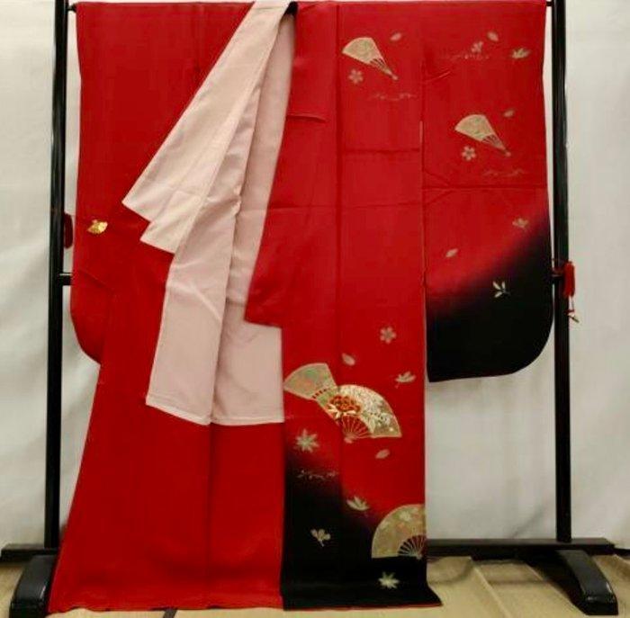 Kimono  Prachtige Furisode Kimono met Koma-borduurwerk,, Antiek en Kunst, Antiek | Overige Antiek