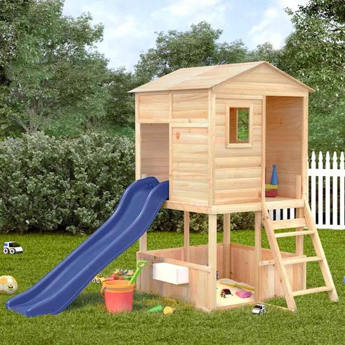 vidaXL Speelhuis massief vurenhout, Kinderen en Baby's, Speelgoed | Buiten | Speeltoestellen, Nieuw, Verzenden