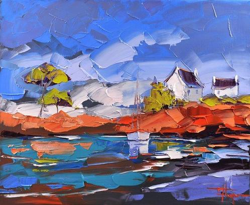 Olivier Pfleger - Golfe du Morbihan - No reserve, Antiquités & Art, Art | Peinture | Moderne