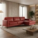 Leren hoekbank Match - 2.5-zits arm links + Longchair arm, Huis en Inrichting, 250 tot 300 cm, Bohemian, Industrieel, Modern, Scandinavisch