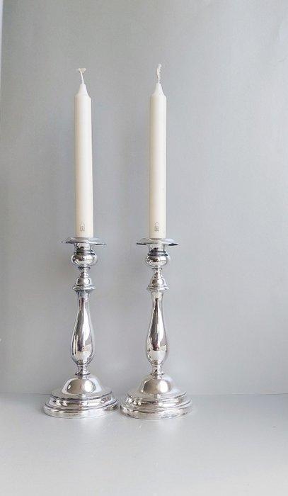 Hollandia Zutphen - Kandelaar (2) - Verzilverd, Metaal -, Antiek en Kunst, Antiek | Overige Antiek