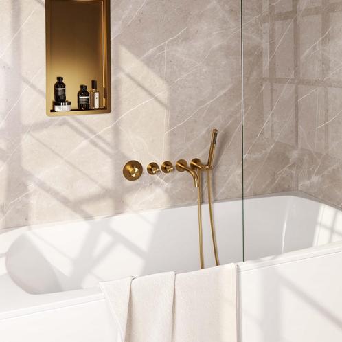 Inbouwthermostaat set Brauer Carving Met Rozetten Incl, Doe-het-zelf en Bouw, Sanitair, Kraan, Nieuw, Ophalen of Verzenden