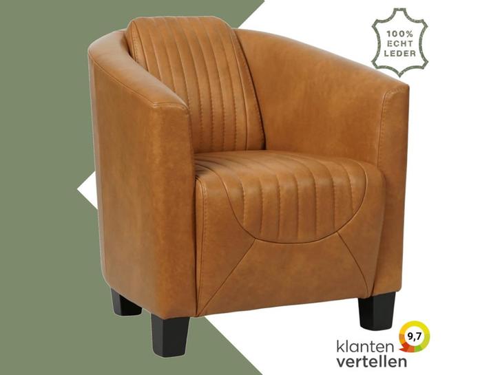 Leren fauteuil Press Special, Huis en Inrichting, Fauteuils, 50 tot 75 cm, 75 tot 100 cm, Nieuw, Leer, Ophalen of Verzenden
