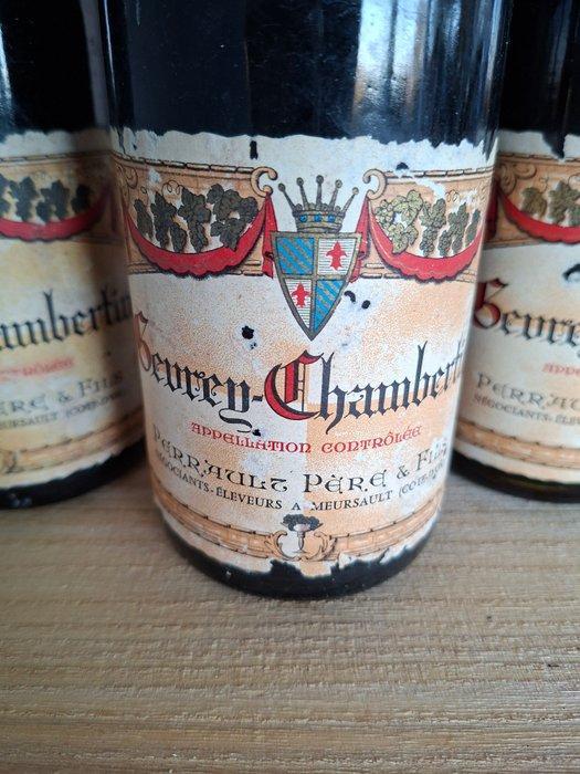 1967 Perrault Pere & Fils - Gevrey Chambertin - 3 Flessen, Verzamelen, Wijnen