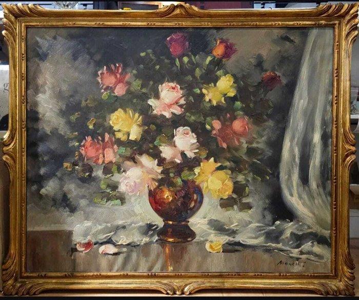 Antonio Selvaggio Mancini (1921-2008) - NO RESERVE - Bodegón, Antiek en Kunst, Kunst | Schilderijen | Klassiek