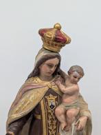 Beeld, Gekrönte Madonna mit Jesuskind - 48 cm - Hout, Antiek en Kunst