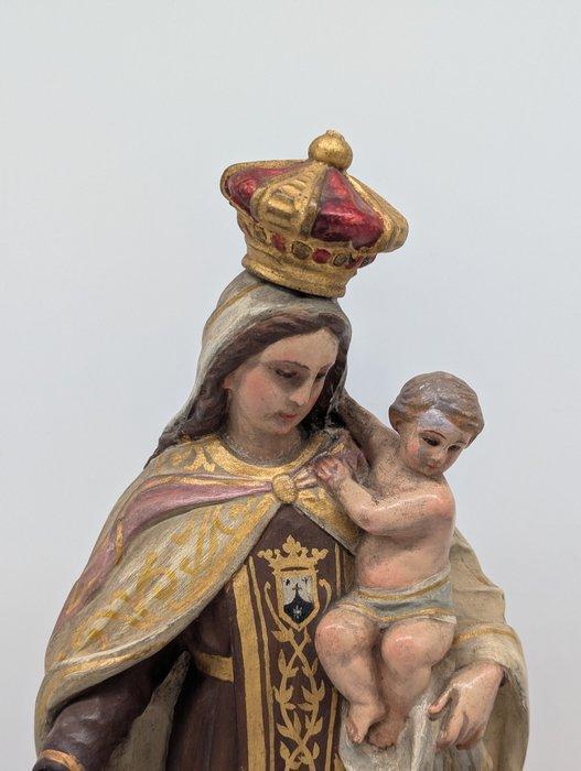 Beeld, Gekrönte Madonna mit Jesuskind - 48 cm - Hout, Antiquités & Art, Art | Art non-occidental